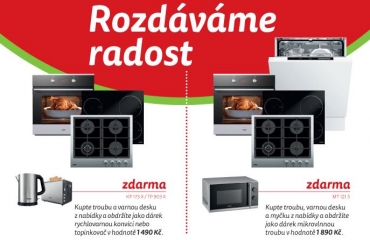 Mikrovlnka zdarma! Při nákupu spotřebičů MORA můžete získat rychlovarnou konvici, topinkovač, nebo mikrovlnku zdarma!